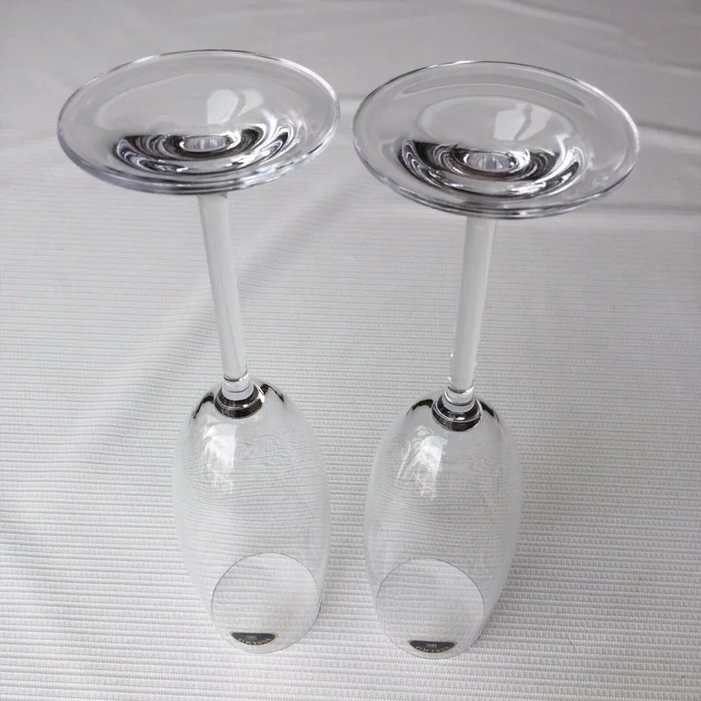 2 Bohemia Crystal Champagne Glass Flutes 6 oz Czech Republic 9